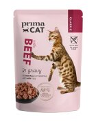 PRIMA CAT Classic Vită plic hrană umedă fără cereale pisici (în sos) bax 85g x 28buc