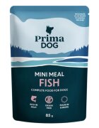 PRIMA DOG Mini Meal XS-XL Pește plic hrană umedă fără cereale câini (în sos) bax 85g x 24buc
