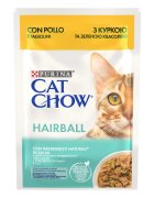 Purina Cat Chow Hairball Control Pui și Fasole Verde hrană umedă pisici limitarea ghemurilor de blană (în sos) Hairball Control Pui și Fasole Verde plic hrană umedă pisici limitarea ghemurilor de blană (în sos) 85g