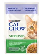 Purina Cat Chow Sterilised Miel și Fasole Verde hrană umedă pisici sterilizate (în sos) Sterilised Miel și Fasole Verde plic hrană umedă pisici sterilizate (în sos) 85g
