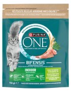 Purina ONE Indoor Curcan și Cereale Integrale hrană uscată pisici 750g