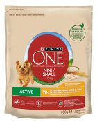 Purina ONE Mini Active Pui cu Orez hrană uscată câini activitate intensă 800g