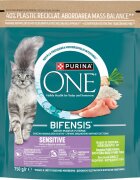 Purina ONE Sensitive Curcan și Orez hrană uscată pisici sistem digestiv 750g