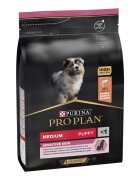 Purina Pro Plan Sensitive Skin Medium Puppy M Somon hrană uscată câini junior piele & blană 3kg
