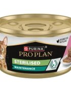 Purina Pro Plan Sterilised Maintenance Ton și Somon hrană umedă pisici sterilizate (pate) bax 85g x 24buc