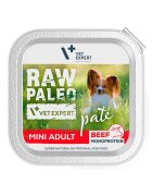Raw Paleo Mini Adult XS-S Vită tăviță hrană umedă monoproteică fără cereale câini alergii (pate) 150g