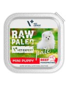 Raw Paleo Mini Puppy XS-S Vită tăviță hrană umedă monoproteică fără cereale câini junior alergii (pate) 150g