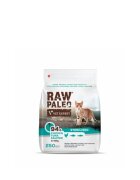 Raw Paleo Sterilised Pui Ton și Somon hrană uscată fără cereale pisici sterilizate 250g