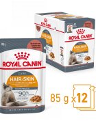 Royal Canin Hair & Skin Care Adult hrană umedă pisici piele & blană (în sos) bax 85g x 12buc