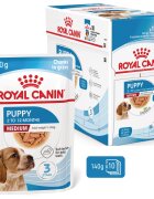 Royal Canin Medium Puppy hrană umedă câini junior (în sos) bax 140g x 10buc