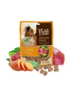 Sam's Field Crunchy Snack XS-XL Gâsca și Cartof Dulce punguță recompense fără cereale câini 200g