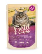 Sam's Field True Meat Fillets Curcan și Morcov plic hrană umedă fără cereale pisici (în sos) 85g
