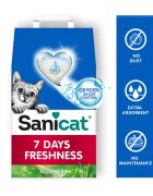 Sanicat 7Days Aloe Vera așternut igienic pisici granule bentonită aglomerant neutralizare mirosuri 4l