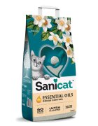 Sanicat Essential Oils Odour Control Iasomie așternut igienic pisici granule bentonită aglomerant neutralizare mirosuri fără praf 10kg