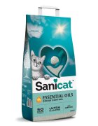 Sanicat Essential Oils Odour Control neparfumat așternut igienic pisici granule bentonită aglomerant neutralizare mirosuri fără praf 10kg