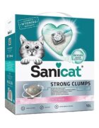 Sanicat Strong Clumps Baby Powder Talc așternut igienic pisici granule bentonită aglomerant neutralizare mirosuri fără praf 10l