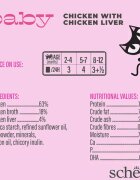 Schesir Baby Fillets Pui și Ficat conservă hrană umedă fără cereale pisici junior (în supă) 70g