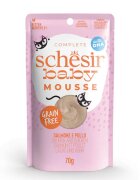 Schesir Baby Mousse Somon și Pui plic hrană umedă fără cereale pisici junior (mousse) 70g
