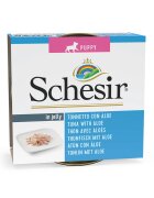 Schesir Complementary Puppy XS-XL Ton și Aloe Vera conservă hrană umedă câini junior (în aspic) 150g