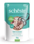 Schesir Complete Nutrition Ton și Doradă plic hrană umedă pisici (în aspic) 85g