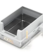 SHAW 3XL cu prag si lopatica incluse litieră pisici cu ramă argintiu 70x50x30 cm