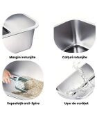 SHAW 3XL cu prag si lopatica incluse litieră pisici cu ramă argintiu 70x50x30 cm