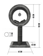 SHAW Bordo ansamblu de joacă pisici 1 etaj MDF și pluș elemente de zgâriat elemente atârnate gri 42x42x90cm