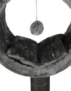 SHAW Bordo ansamblu de joacă pisici 1 etaj MDF și pluș elemente de zgâriat elemente atârnate gri 42x42x90cm