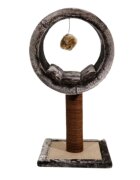 SHAW Bordo ansamblu de joacă pisici 1 etaj MDF și pluș elemente de zgâriat elemente atârnate maro 42x42x90cm