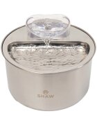 SHAW Clasic 9 fântână câini rotundă inox Clasic 9 fântână câini și pisici rotundă inox argintiu XS-M(4l)