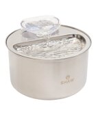 SHAW Clasic 9 fântână câini rotundă inox Clasic 9 fântână câini și pisici rotundă inox argintiu XS-M(4l)