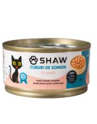 SHAW Cuburi Somon conservă hrană umedă fără cereale pisici apetit capricios (în supă) 80g