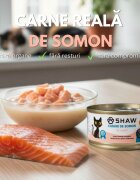 SHAW Cuburi Somon conservă hrană umedă fără cereale pisici apetit capricios (în supă) bax 80g x 12buc