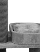 SHAW Istanbul ansamblu de joacă pisici 5 etaje 1 căsuța MDF și pluș elemente de zgâriat elemente hamac gri 52x100x172cm
