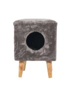 SHAW Linz taburet & culcuș integrat căsuța pătrată pisici MDF gri 35x35x50cm