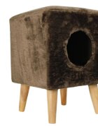 SHAW Linz taburet & culcuș integrat căsuța pătrată pisici MDF maro 35x35x50cm