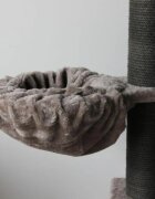 SHAW Lizbon ansamblu de joacă pisici 5 etaje 1 căsuța MDF și pluș elemente de zgâriat elemente hamac gri 85x140x203cm