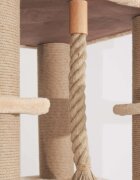 SHAW Madrid ansamblu de joacă pisici 4 etaje 1 căsuța MDF și pluș elemente de zgâriat elemente hamac bej 105x105x200cm