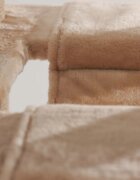 SHAW Madrid ansamblu de joacă pisici 4 etaje 1 căsuța MDF și pluș elemente de zgâriat elemente hamac bej 105x105x200cm