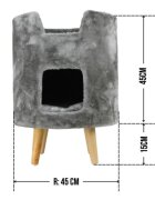 SHAW Oslo căsuța rotundă pisici MDF bej 45x45x60cm