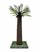 SHAW Palmier cu LED stâlp de zgâriat cilindric pisici MDF și sisal maro 45x45x92cm