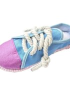 SHAW Pantof jucărie de ros câini dentiție cu sunet pânză Pantof jucărie de ros câini XS-M dentiție cu sunet pânză albastru și roz 24x10x8cm 1buc