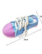 SHAW Pantof jucărie de ros câini dentiție cu sunet pânză Pantof jucărie de ros câini XS-M dentiție cu sunet pânză albastru și roz 24x10x8cm 1buc