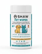 SHAW Pet Wipes cu acid hipocloros șervețele umede câini și pisici hipoalergenic flacon 72buc