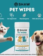 SHAW Pet Wipes cu acid hipocloros șervețele umede câini și pisici hipoalergenic flacon 72buc