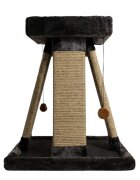 SHAW Piramida ansamblu de joacă pisici 1 etaj MDF și pluș elemente de zgâriat elemente atârnate antracit 46x46x59cm