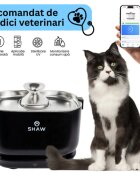 SHAW PRO V3 Smart fântână câini dreptunghiulară senzor aplicație mobilă sistem filtrare PVC PRO V3 Smart fântână câini și pisici dreptunghiulară senzor aplicație mobilă sistem filtrare PVC negru 2.5l