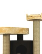 SHAW Roma ansamblu de joacă pisici 4 etaje 1 căsuța MDF și pluș elemente de zgâriat bej 60x60x134cm