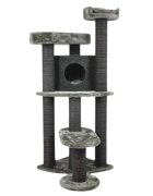 SHAW Roma ansamblu de joacă pisici 4 etaje 1 căsuța MDF și pluș elemente de zgâriat gri 60x60x134cm