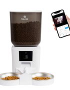 SHAW Smart hrănitor automat câini 2 boluri rotunde programabil aplicație mobilă PVC Smart hrănitor automat câini și pisici 2 boluri rotunde programabil aplicație mobilă PVC alb XS-S(7l)